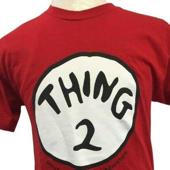 Universal Studios Thing 2 Dr Seuss Mens T-Shirt Size M Red S/S Tee tshirt t shir - Picture 3 of 7